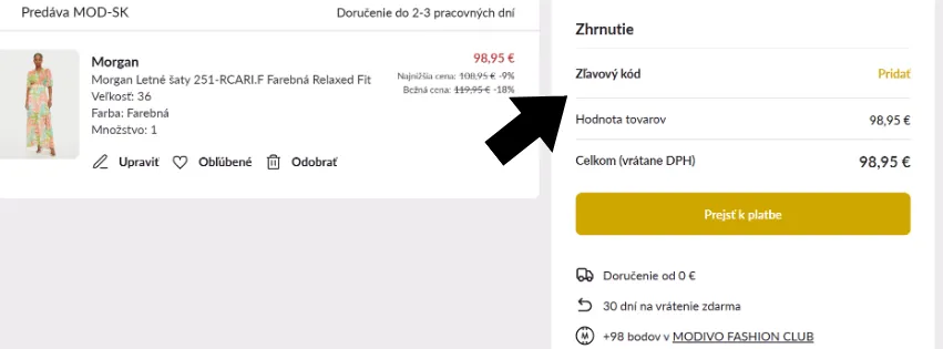 Modivo zľavový kód
