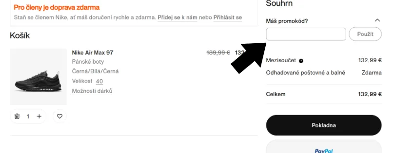 Nike slevový kód