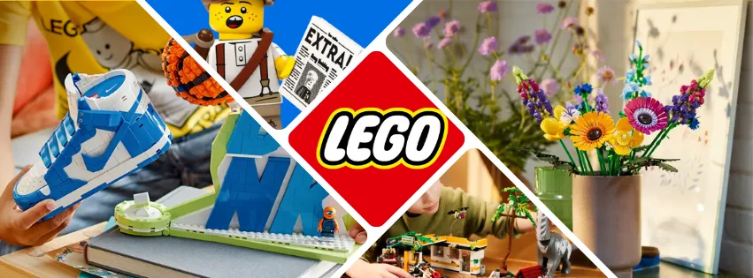 Ilustrační produkty z LEGO.com – stavebnice LEGO® Star Wars™, LEGO® Friends, LEGO® Technic a LEGO® City pro kreativní stavění