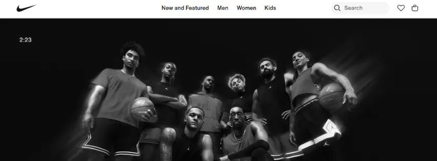 Úvodná stránka e-shopu Nike.com s najnovšími športovými topánkami, oblečením a vybavením pre mužov, ženy a deti