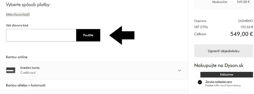 Dyson zľavový kód