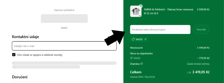 Fabini slevový kód