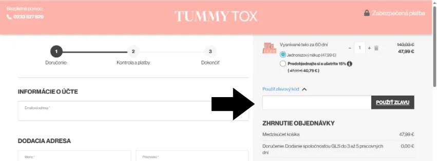 Tummytox zľavový kód