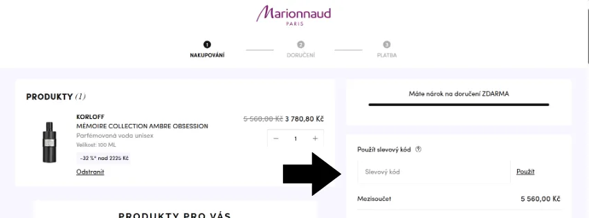 Marionnaud slevový kód